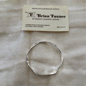 Twisted Silver Bangle Bracelet